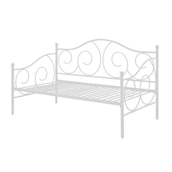 Twin White Metal Daybed with Scrolling Final Detailing - 600 lb Weight Limit