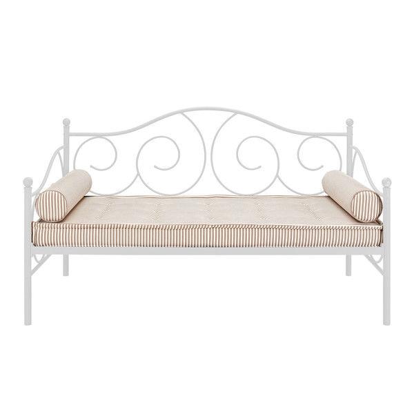 Twin White Metal Daybed with Scrolling Final Detailing - 600 lb Weight Limit