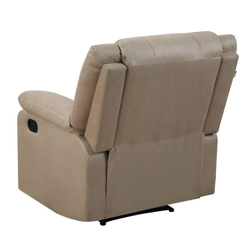 Beige Microfiber Upholstered Recliner Chair