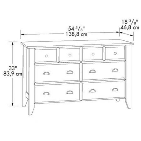 White 6-Drawer Dresser Traditional Design - Made in USA